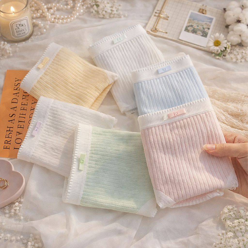 Sweet Bow Cotton Mid-Rise Panties for Women