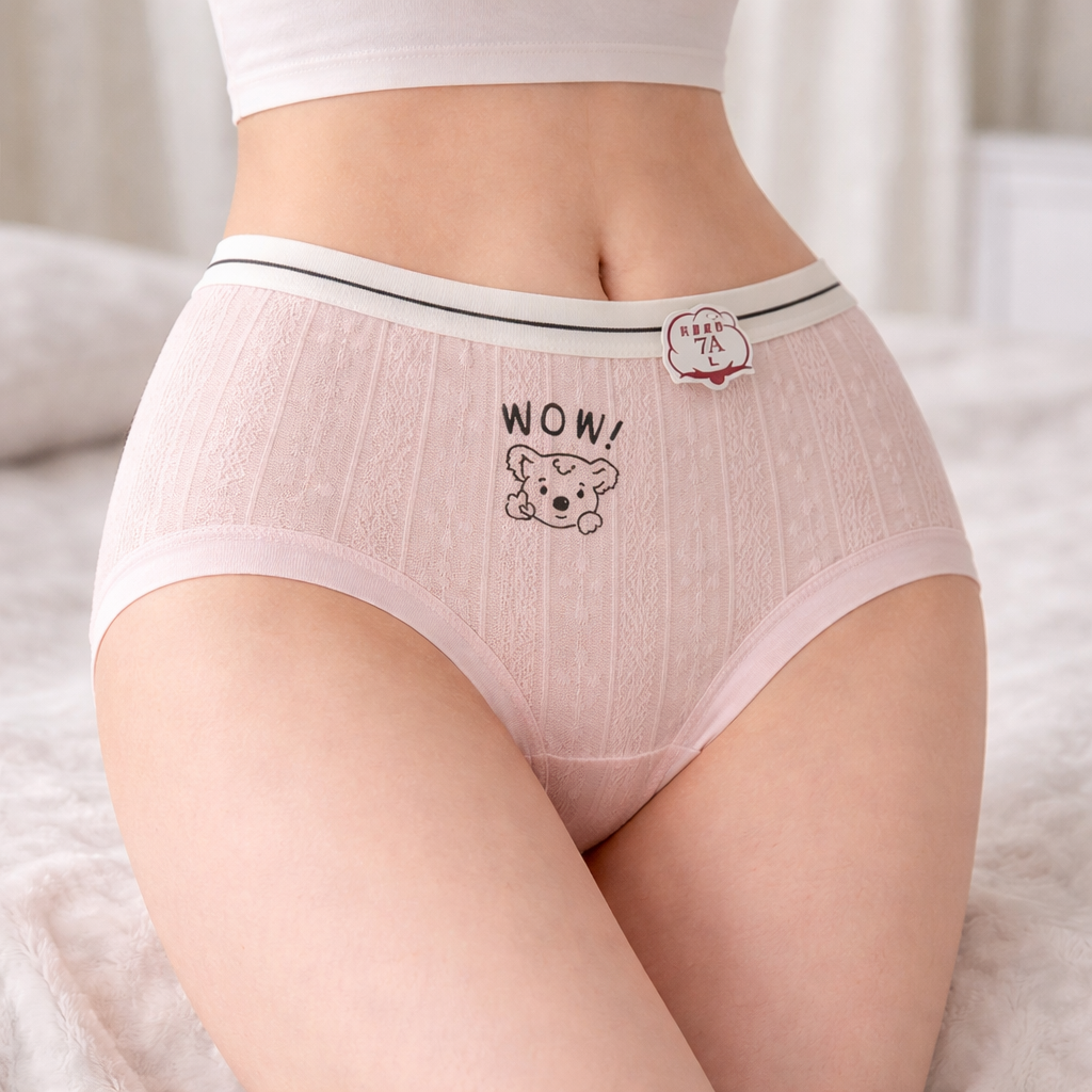 XXY Wear Women’s Cartoon Print Cotton Pantie | Cute Mid-Rise Ribbed Innerwear