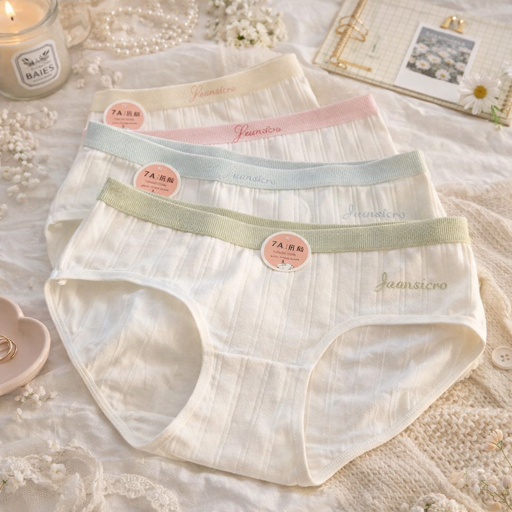 Women’s Soft Cotton Mid-Rise Ribbed Briefs | Breathable & Comfortable