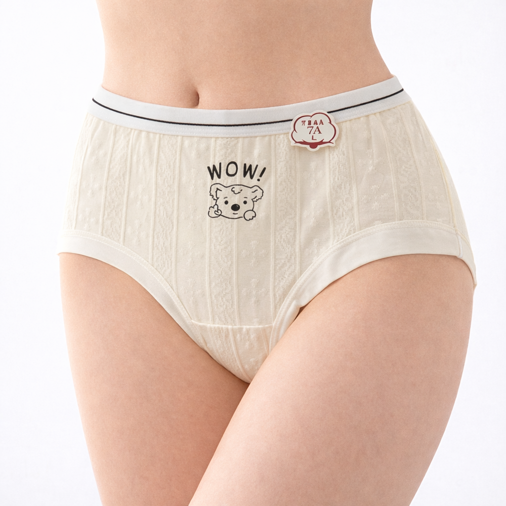 XXY Wear Women’s Cartoon Print Cotton Pantie | Cute Mid-Rise Ribbed Innerwear
