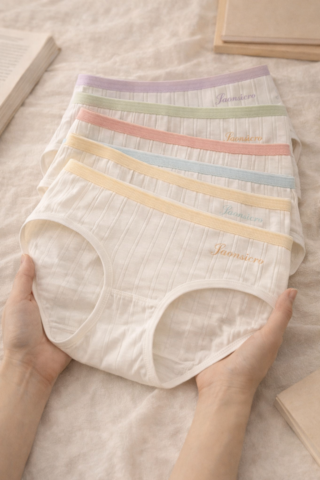 Women’s Soft Cotton Mid-Rise Ribbed Briefs | Breathable & Comfortable