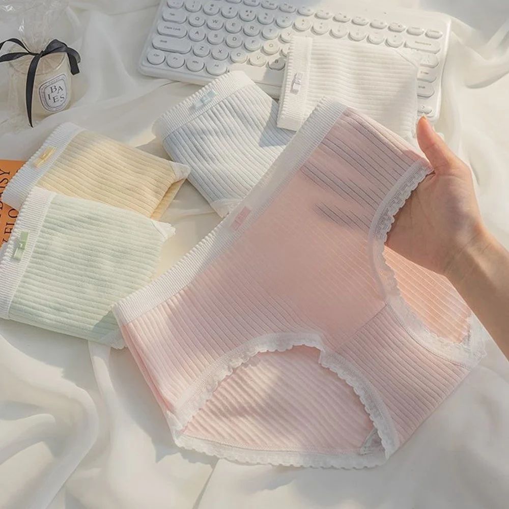 Sweet Bow Cotton Mid-Rise Panties for Women